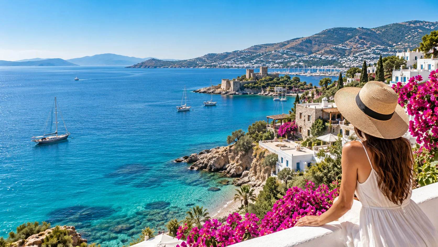 Akdeniz kıyısında tatil manzarası